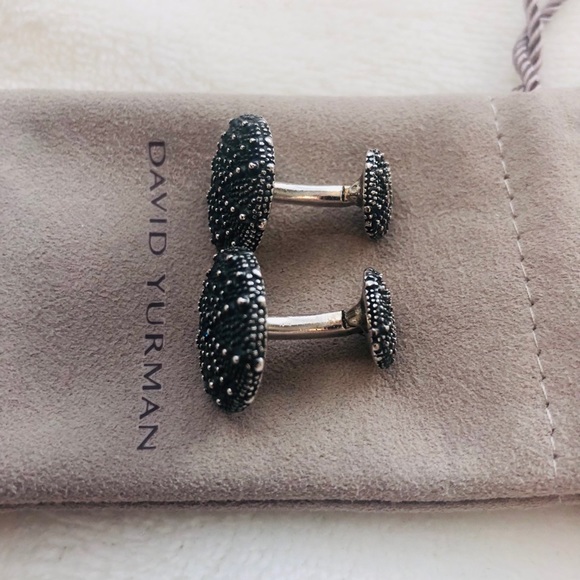 David Yurman Sea Urchin Cufflinks w/Blue Sapphire RARE - Picture 4 of 14